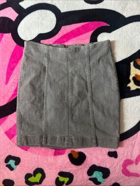 Free People Gray Zip Up Skirt